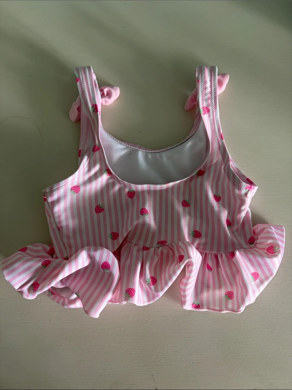 Mia & Miles | Pink Strawberry Ruffle Two-Piece Swim Set
